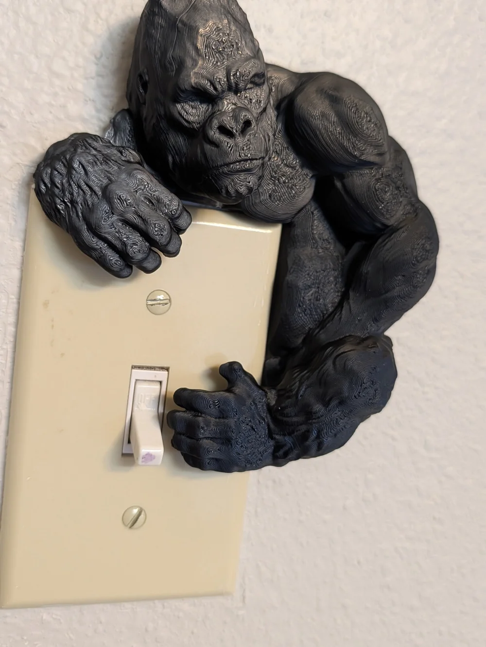 Black Gorilla Wall Hook for Light Switch - Decorative Home Accent